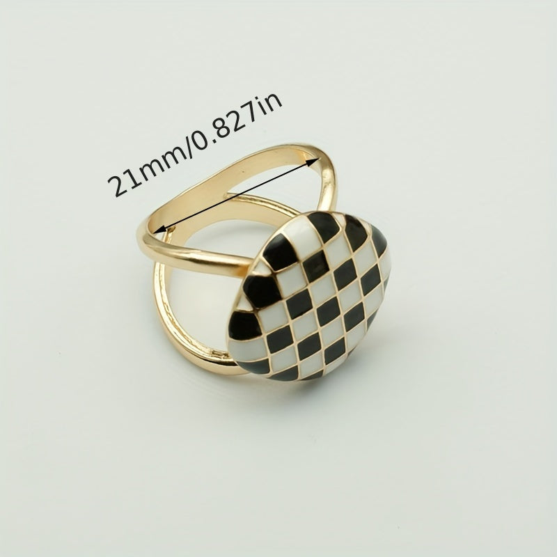 Plaid Scarf Ring Clip Square Clip Buckle Holder