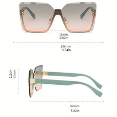 Oversized Rimless Sunglasses Gradient Glasses UV400