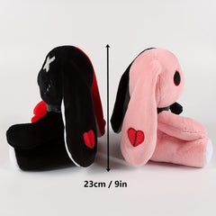 Gothic Plush Reborn Rabbit Soft Stuffed Animal with Hand Embroidered Stitches