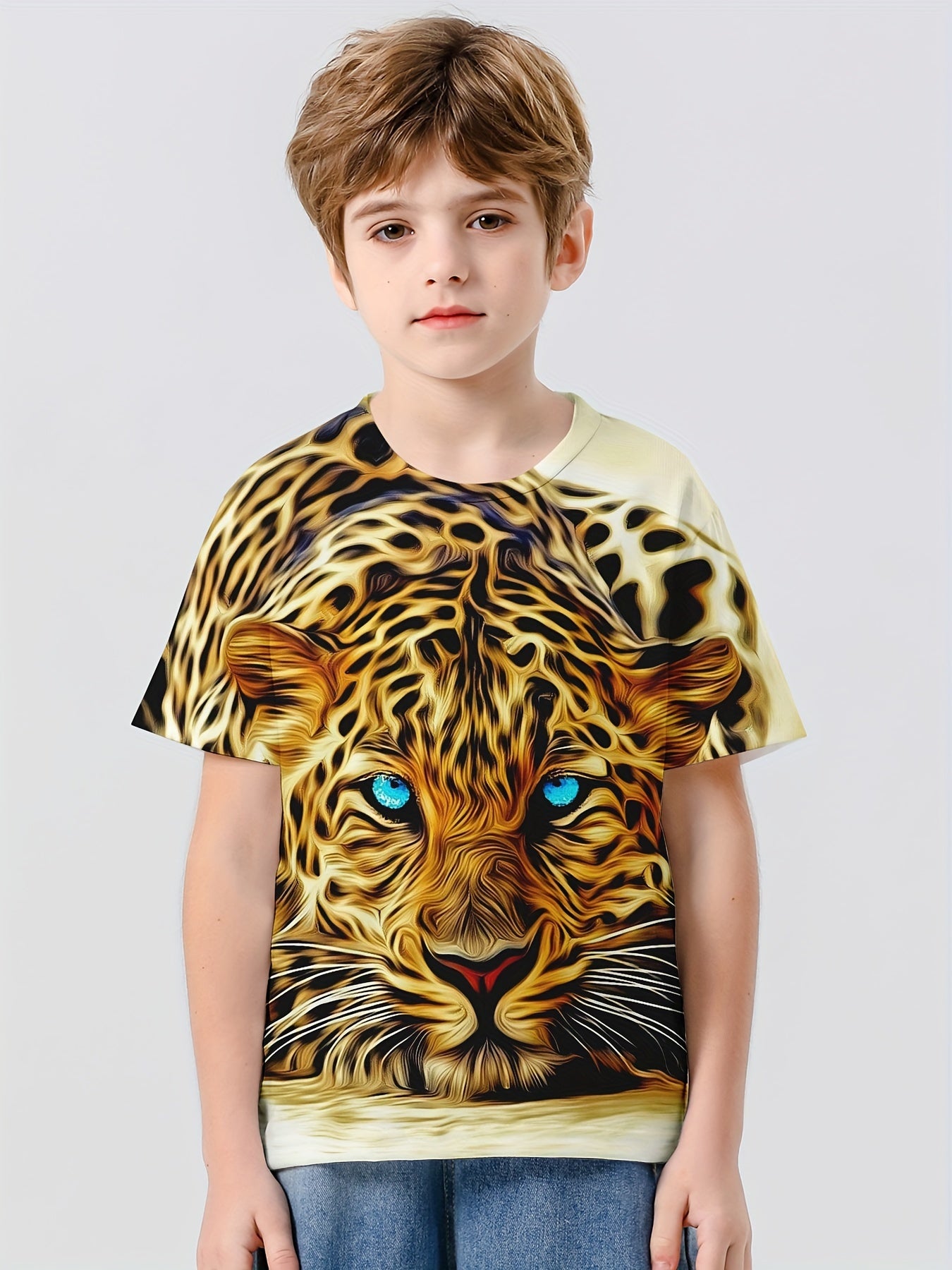3D Lion Graphic Boys Casual Sport T shirt Summer Clothing For Kids