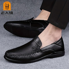 LAORENTOU Men's Leather Stitching Oxford Dress Shoes