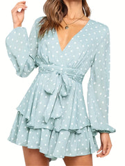 Ruffle Layered Romper Long Sleeve Jumpsuit