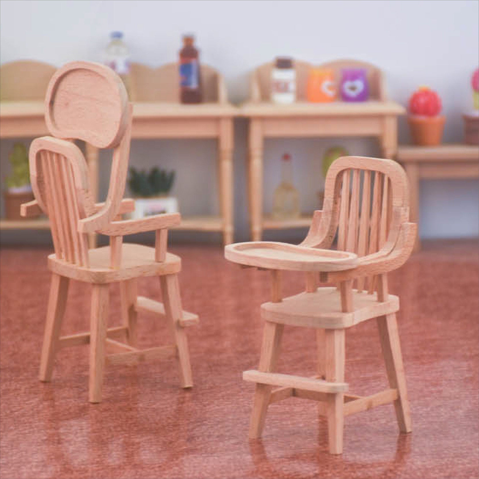 1:12 Dollhouse Rocking Chair Wood - Mini Furniture for Pretend Play