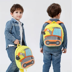 Excavator Dump Truck Style Plush Backpack for Kids