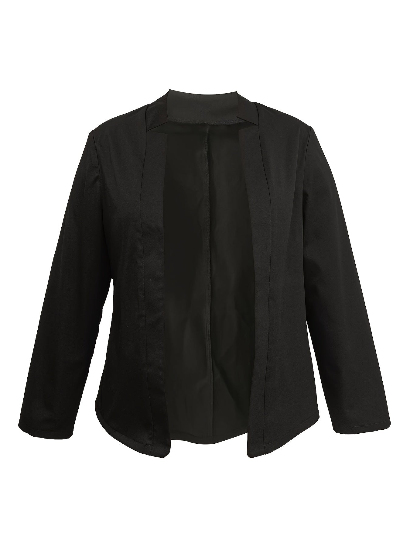  Solid Long Sleeve Open Front Blazer