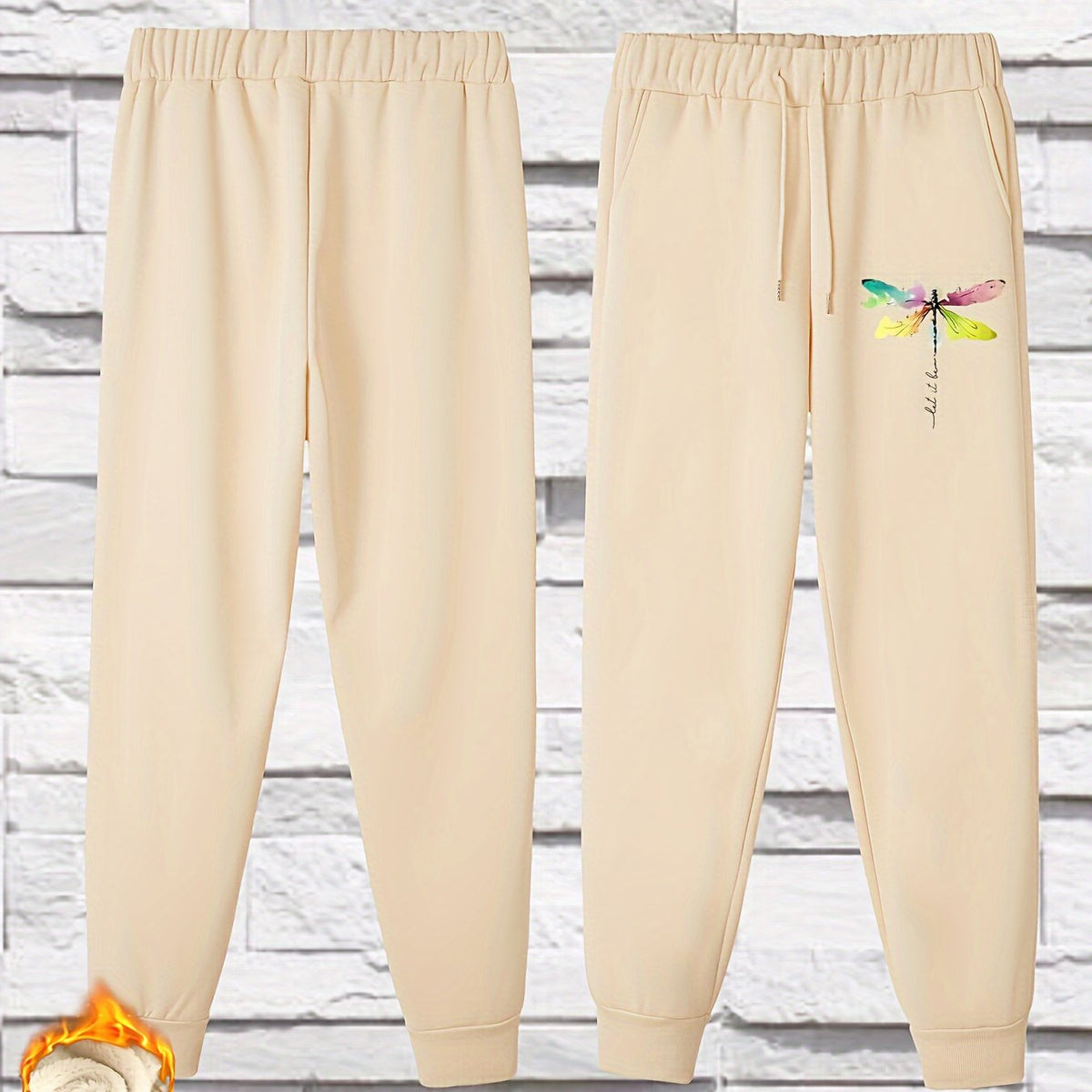 Women's Plus Dragonfly Graphic Fleece Joggers