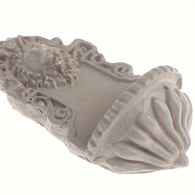 Realistic Gray Lion Head Wall Decoration for Fairy Gardens