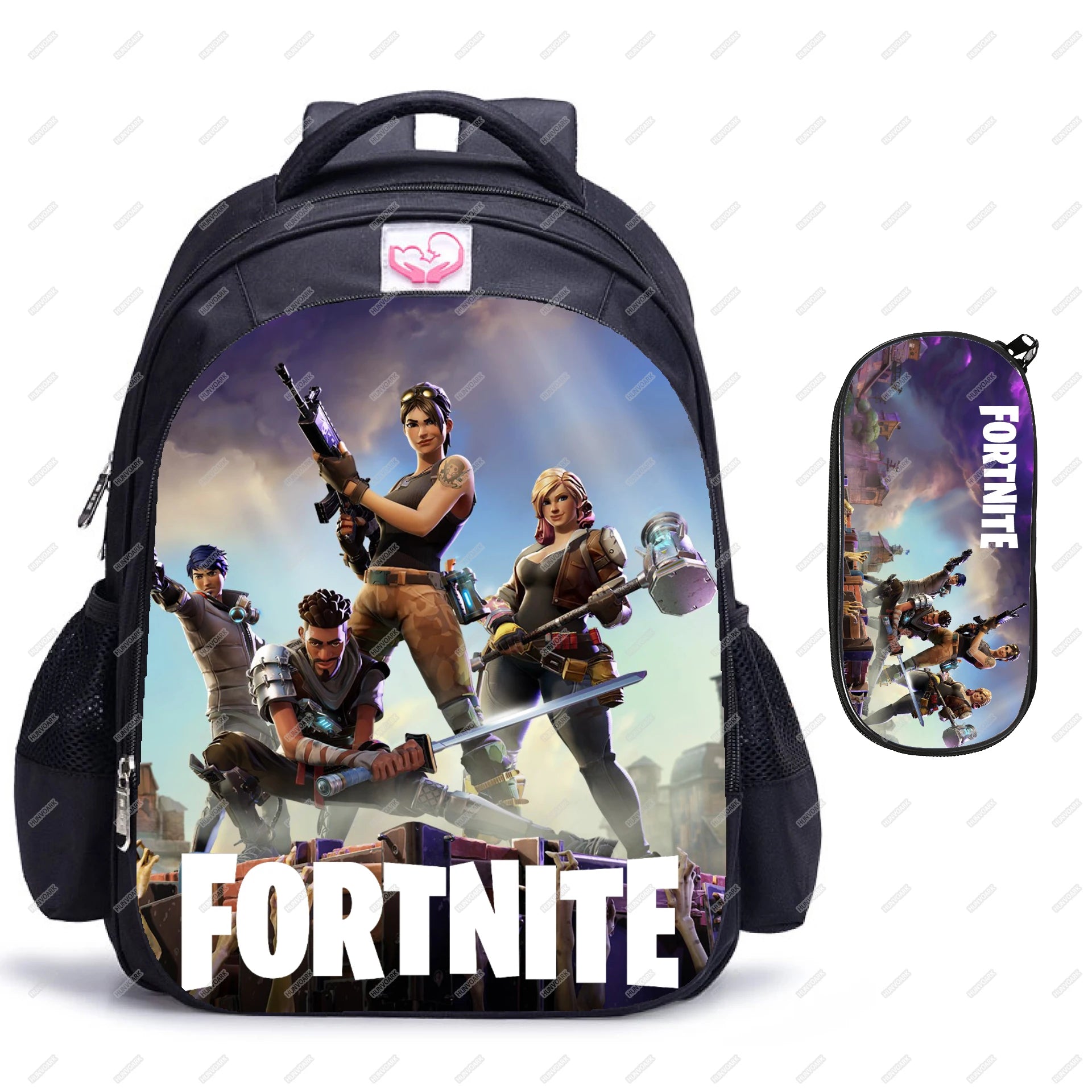 2pcs FORNITE Kids Backpack Orthopedic School bag Waterproof Backpacks