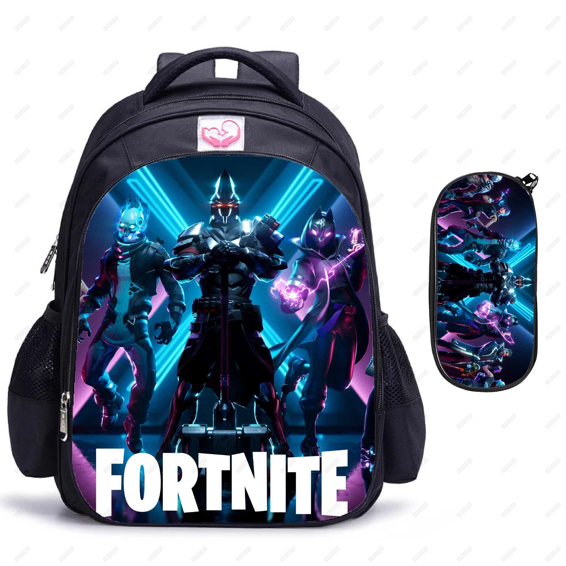 2pcs FORNITE Kids Backpack Orthopedic School bag Waterproof Backpacks
