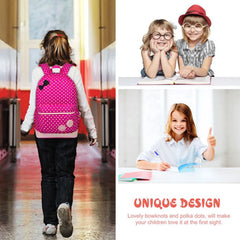 Lightweight School Backpack Travel Large Capacity for Girls Polka Dots
