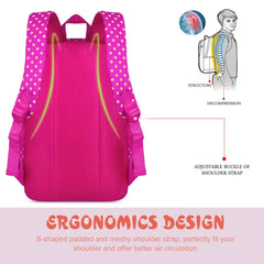 Lightweight School Backpack Travel Large Capacity for Girls Polka Dots