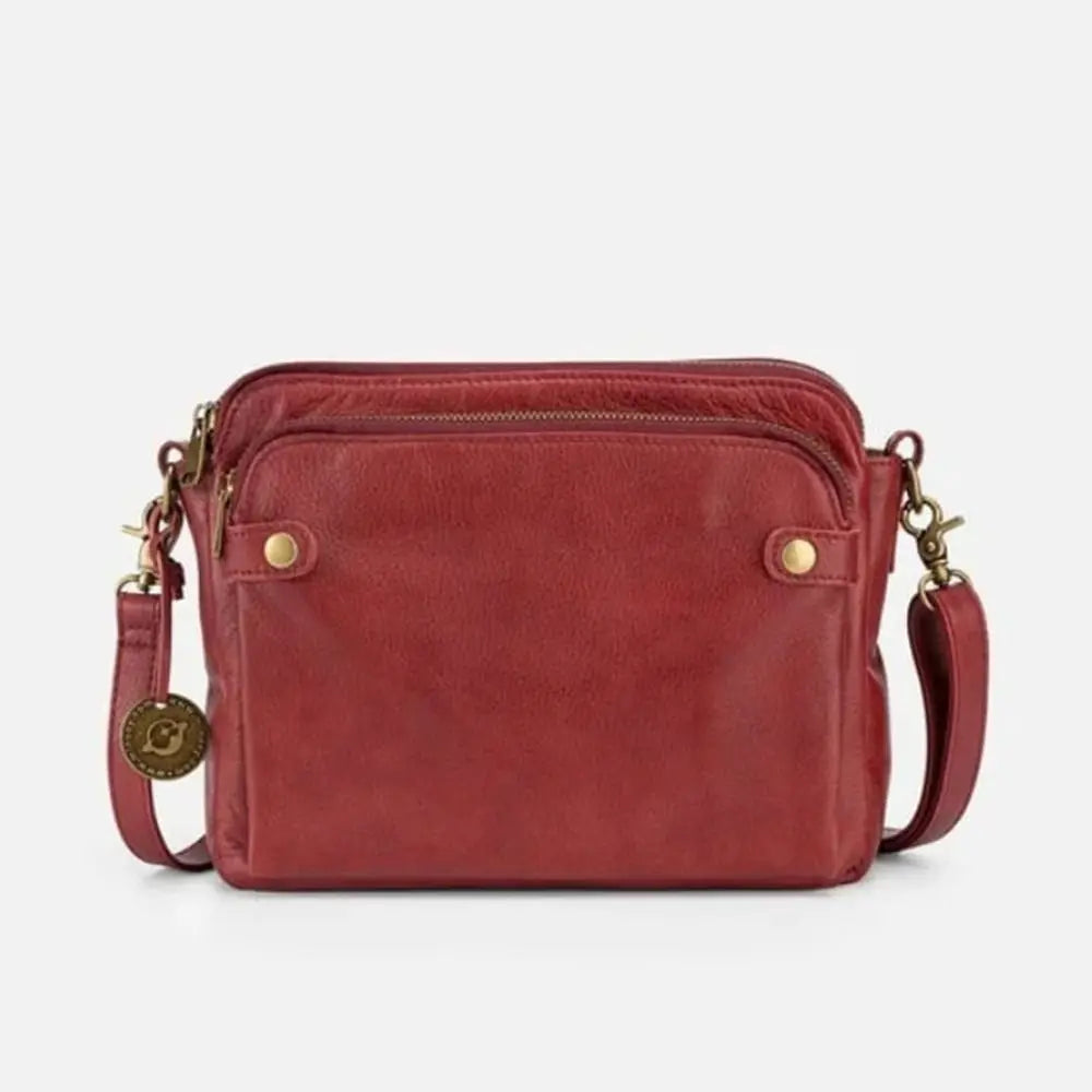 Leather Crossbody Shoulder Bag with Multiple ID Slots