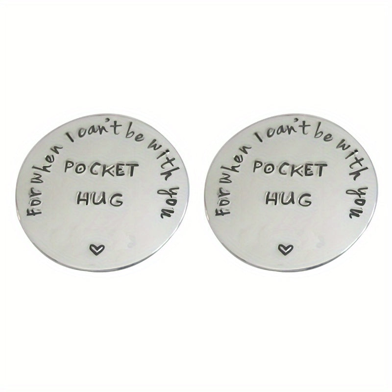 Stainless Steel Pocket Hug Love Token Long Distance Relationship For Men