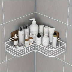 1pc Punch Corner Shelf Bathroom Rack Shelf Bathroom Toilet Seamless Wall Mounted
