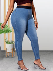  Colorblock High Stretch Skinny Jeans