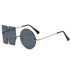 Alphabet Shape Party Sunglasses Rimless Beach Eyewear