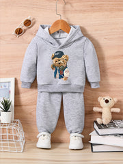 Toddler Baby Trousers Long Sleeve Sweatshirt Set SPORTS LOVER BEAR Graphic