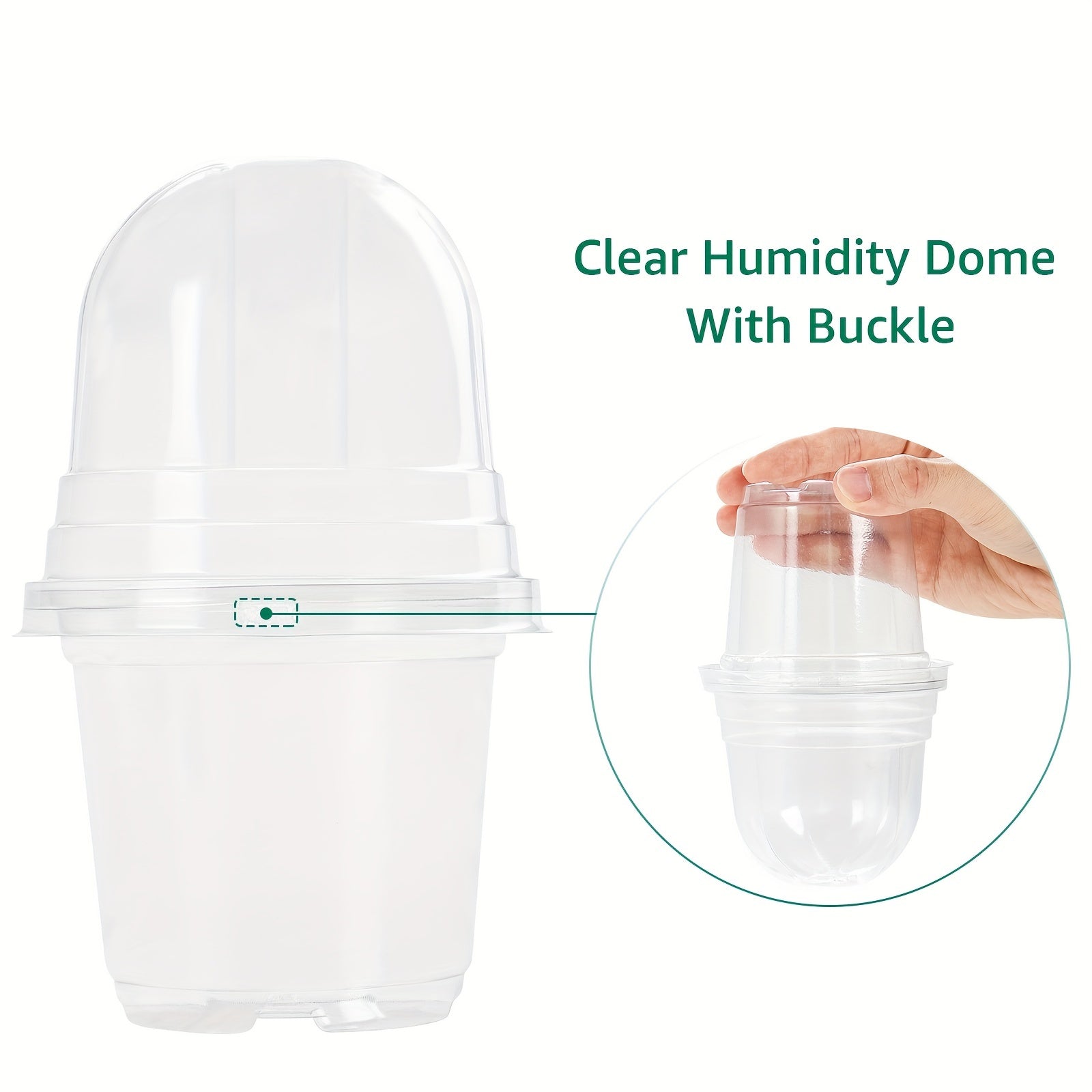 30 Clear Nursery Pots with Humidity Domes 10-16 cm - Seed Starter Pots