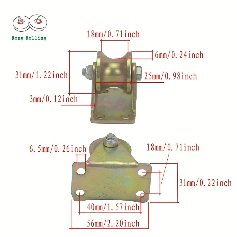 2pcs Sliding Gate Roller U Groove Wheel 45 Steel Material