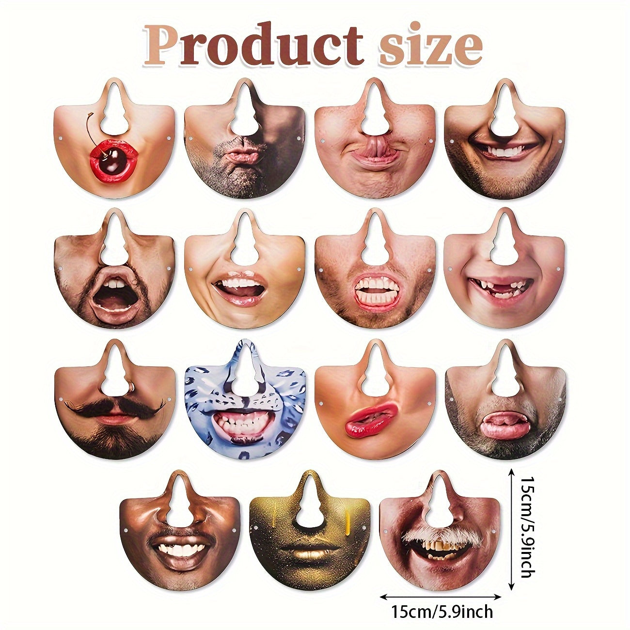 6pcs Costume Mask Graduation Party Prank Funny Masks