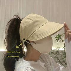 Ponytail Quick Dry Visor Hat Solid Sun Lightweight Baseball Cap