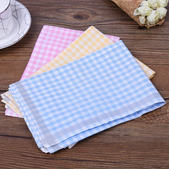 12pcs Plaid Pattern Cotton Sweat Handkerchief Lightweight Square Scarf