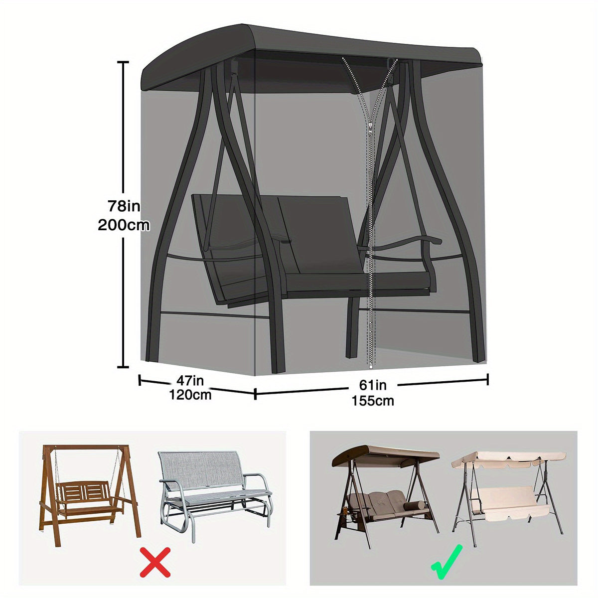 Waterproof Swing Mosquito Net with Zipper Durable Polyester Mesh