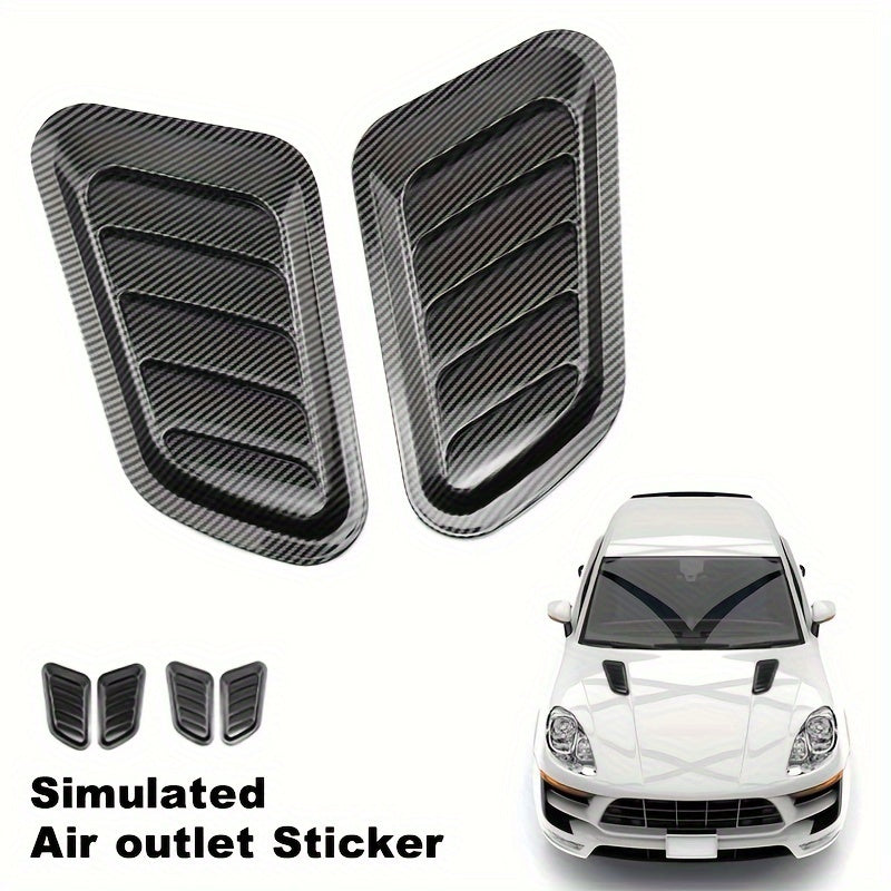 Carbon Fiber Car Air Flow Intake Vent Cover Sticker Decal