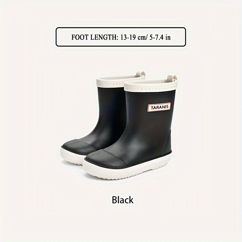 TARANISFIT Girl's Solid Rain Boots Waterproof Comfy Shoes For Outdoor Working