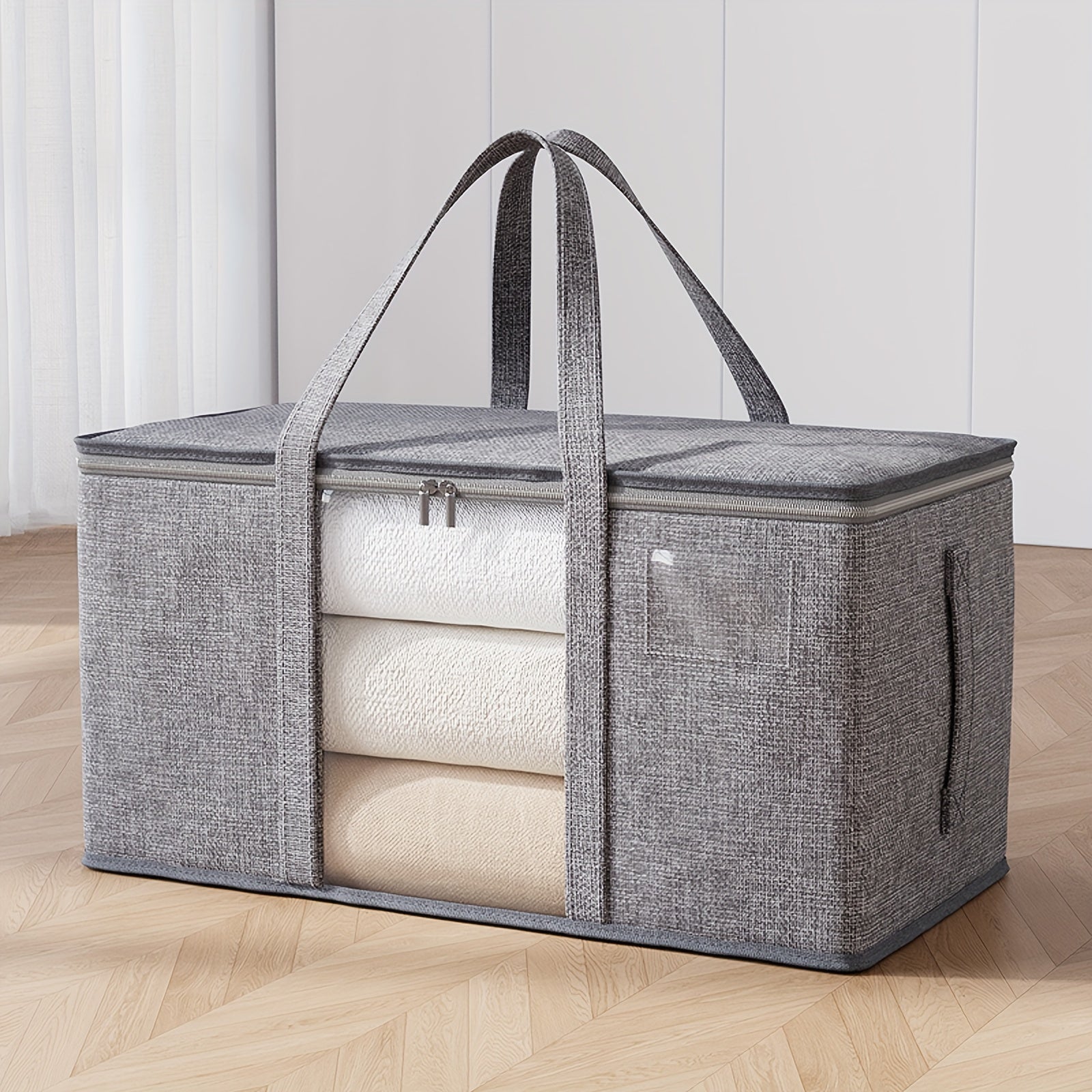 Quilts Storage Bag Large Capacity Container Bag with Handles & Window