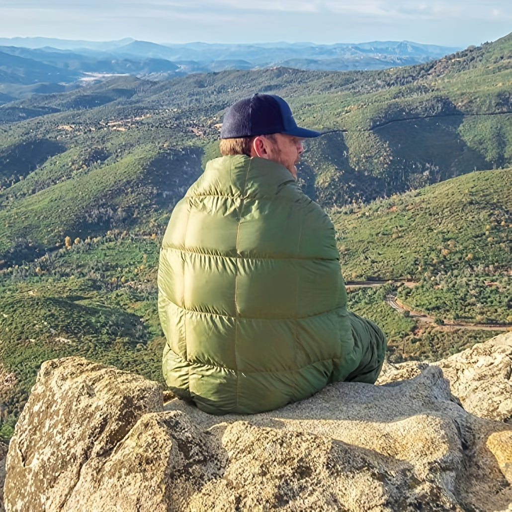 Warm Wearable Down Blanket for Outdoor Travel