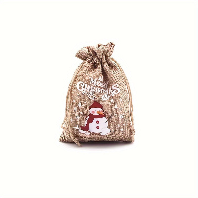 Christmas Burlap Bag Candy Snack Storage Packaging Gift Bag