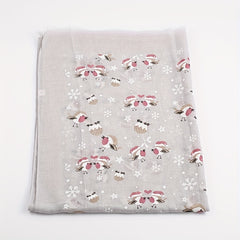 Bird Snowflake Print Scarf Warm Long Shawl for Women