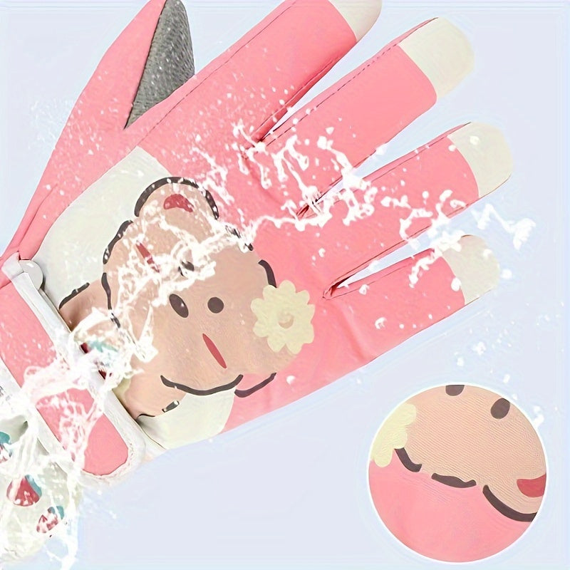 Cartoon Warm Keeping Gloves Touch Screen Skiing Gloves