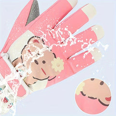 Cartoon Warm Keeping Gloves Touch Screen Skiing Gloves