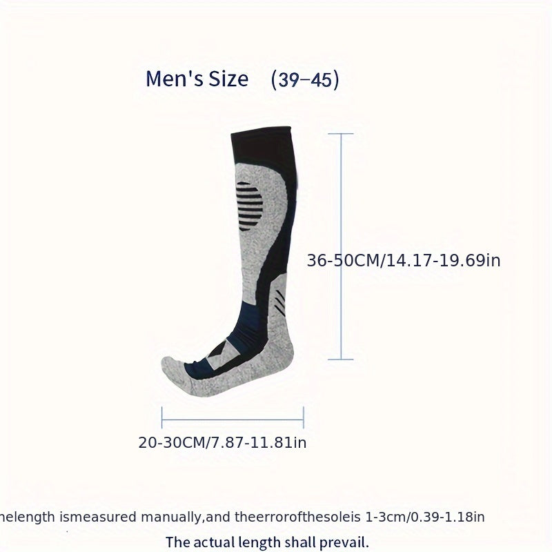 Men's Heated Crew Boot Socks Winter Thermal Ski Socks for Cold Weather