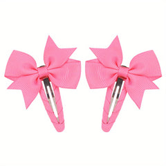Solid Bow Snap Clip Sweet Hair Clip Style Hair Clip for Side Hair Bang Braids