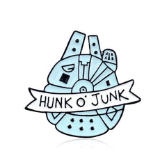 Funny HUNK O' JUNK Hand-lettered Brooch