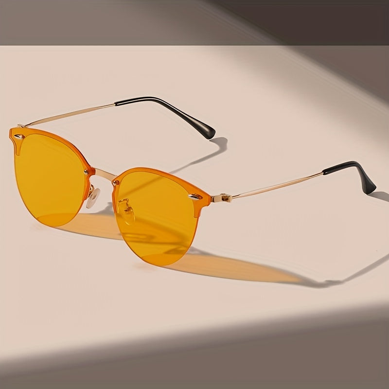 UV400 Semi Rimless Sunglasses for Beach Driving Vacation