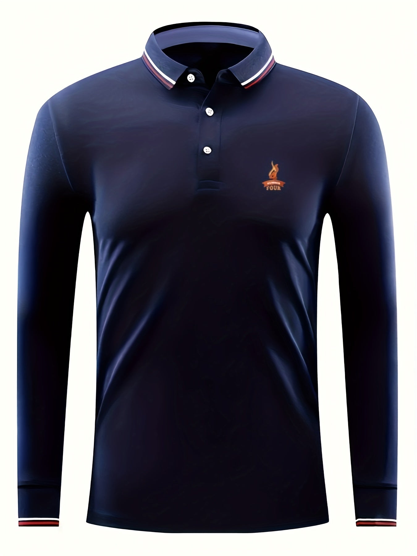 Men's Printed Polo Shirt Breathable Button Up Lapel Shirt