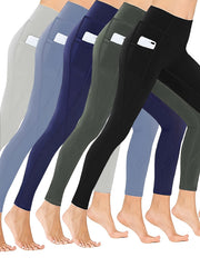 5 Pack Plus Size High Rise Sports Leggings Set