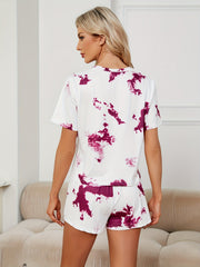 Tie Dye Pajama Set Short Sleeve Top & Shorts