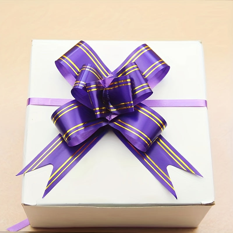 10pcs Christmas Bow Pull Flower Decoration Festive Holiday Gift Bag Packaging