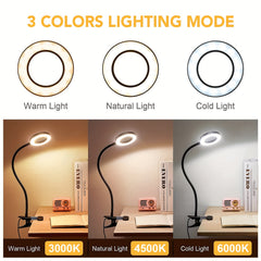 LED Desk Lamp Table Clamp Microblading Tattoo Eye Protection Light 3 Modes