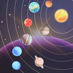 Wooden Solar System Puzzle Matching Board Educational Toy