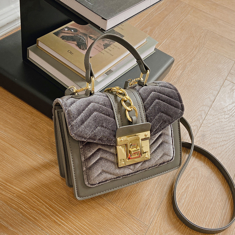 Minimalist Square Shoulder Bag Classic Flap Satchel Bag