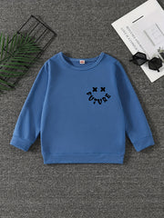 Boys Casual Pullover Sweatshirt Long Sleeve Crew Neck Tops