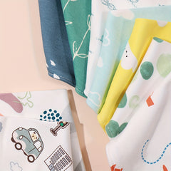 Assorted Cartoon Print Baby Bibs for Boys Girls, Pack of 2, 3, or 5