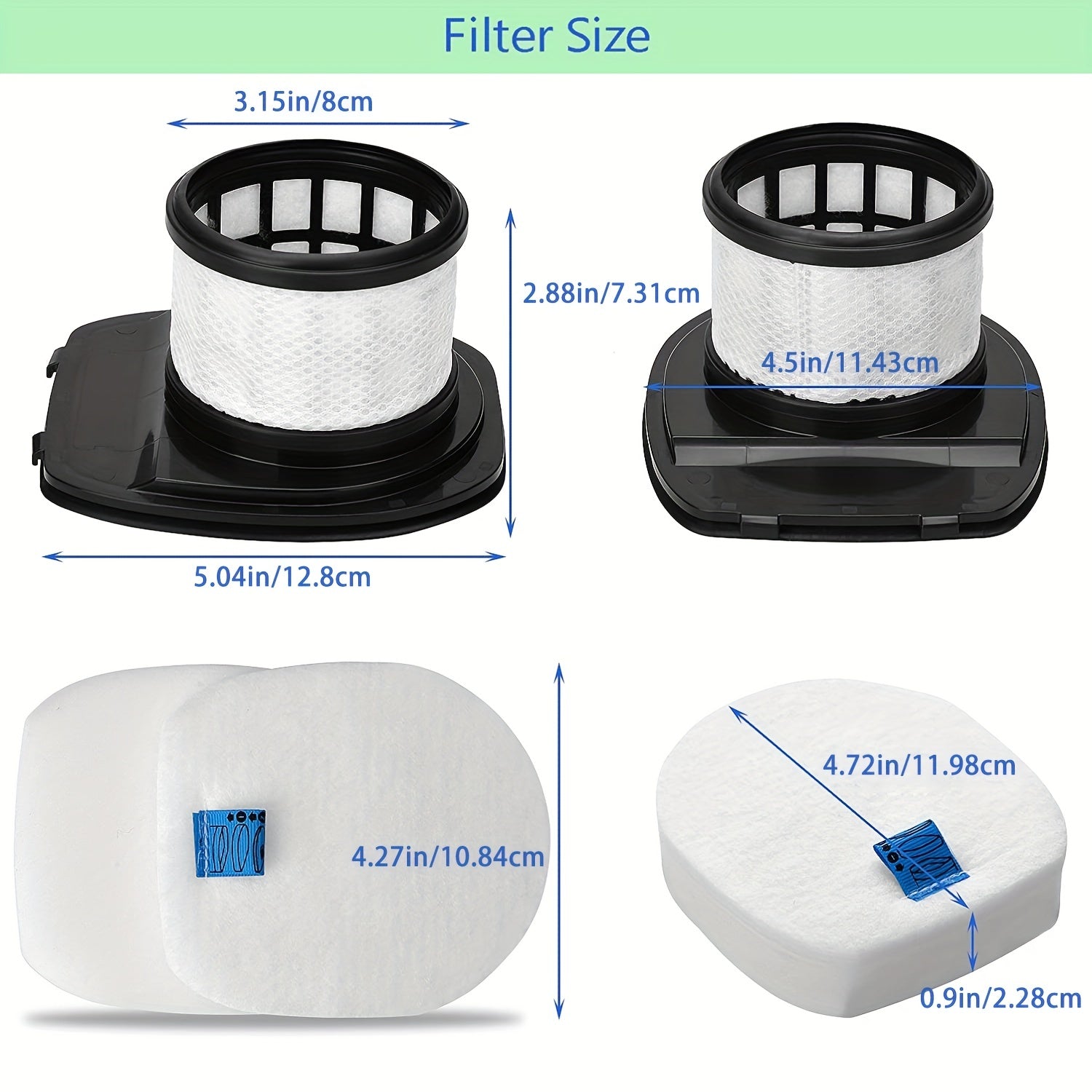 Filters Set for Shark Rocket Pet Pro Stick Vacuums