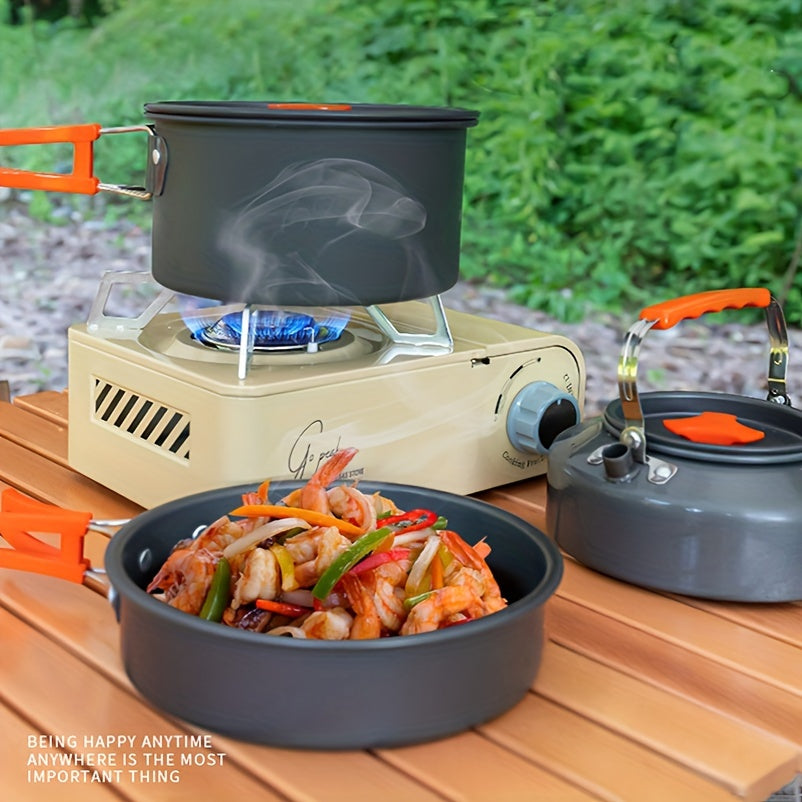3-in-1 Aluminum Camping Pot Set for Outdoor Picnic